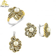 Gümüş Taşlı Set